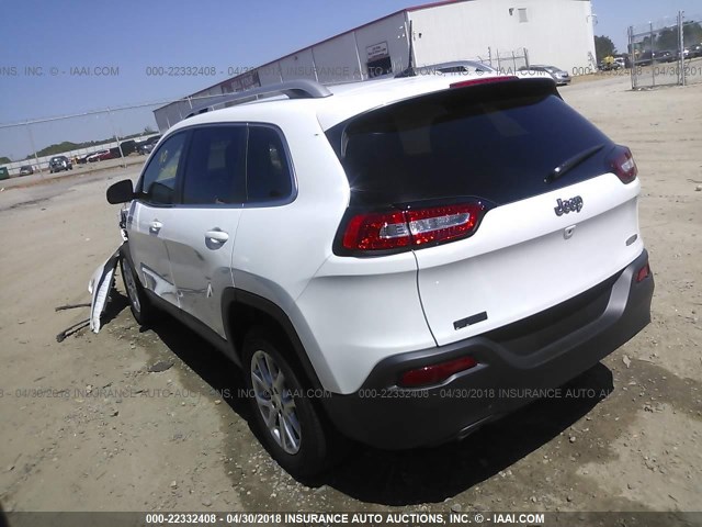 1C4PJLCB2JD573759 - 2018 JEEP CHEROKEE LATITUDE WHITE photo 3