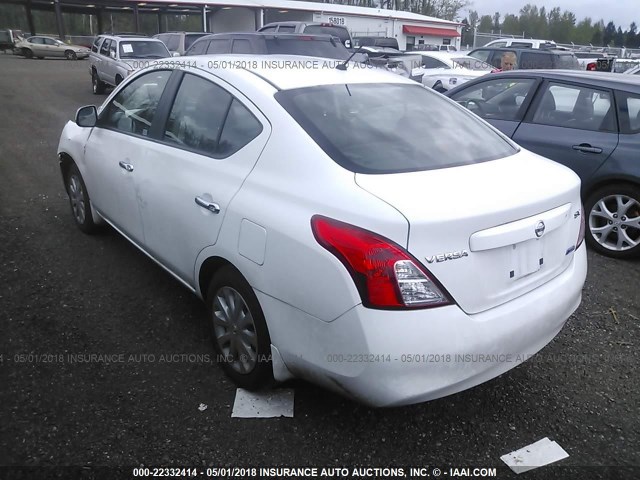 3N1CN7AP9CL891533 - 2012 NISSAN VERSA S/SV/SL WHITE photo 3