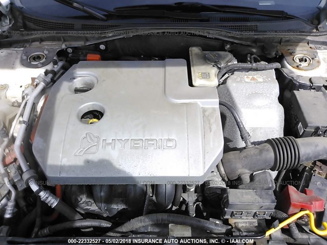 3FADP0L35AR373920 - 2010 FORD FUSION HYBRID WHITE photo 10