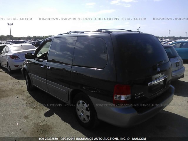 KNDUP131436458438 - 2003 KIA SEDONA EX/LX BLACK photo 3