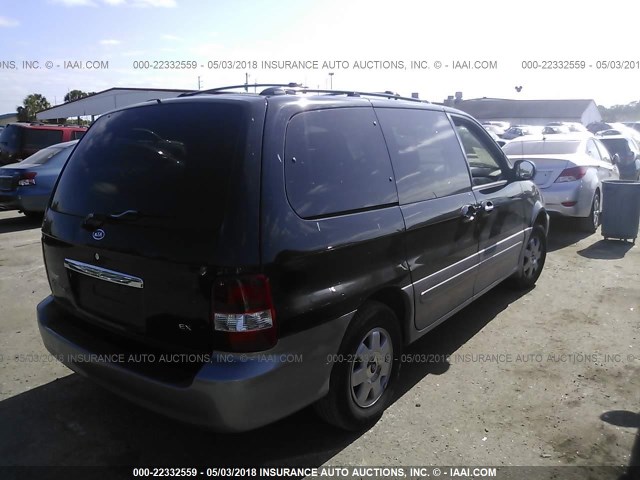 KNDUP131436458438 - 2003 KIA SEDONA EX/LX BLACK photo 4