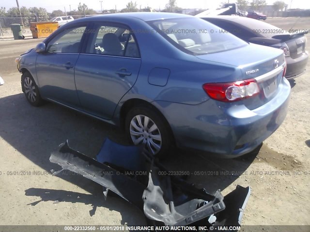 5YFBU4EE1DP146069 - 2013 TOYOTA COROLLA S/LE BLUE photo 3