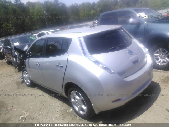 1N4AZ0CP3DC425449 - 2013 NISSAN LEAF S/SV/SL SILVER photo 3