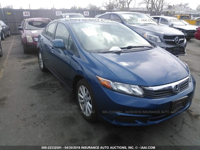 19XFB2F91CE052092 - 2012 HONDA CIVIC EXL BLUE photo 1