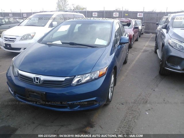 19XFB2F91CE052092 - 2012 HONDA CIVIC EXL BLUE photo 2