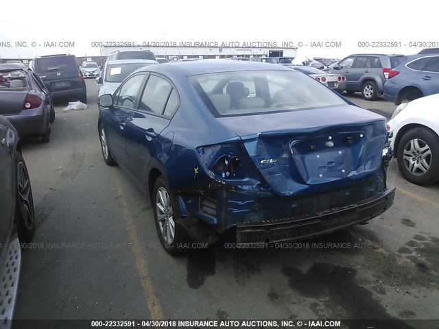 19XFB2F91CE052092 - 2012 HONDA CIVIC EXL BLUE photo 3