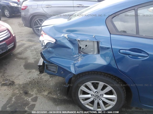 19XFB2F91CE052092 - 2012 HONDA CIVIC EXL BLUE photo 6