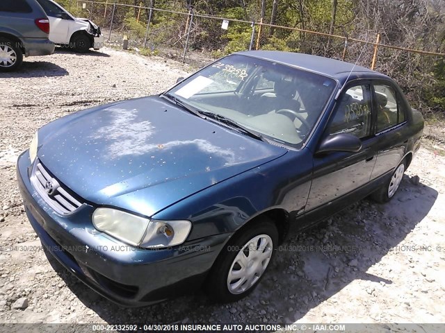 2T1BR12E61C415831 - 2001 TOYOTA COROLLA CE/LE/S TEAL photo 2