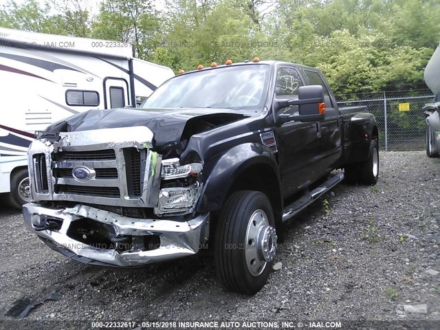 1FTXW43R68EA10979 - 2008 FORD F450 SUPER DUTY BLACK photo 2