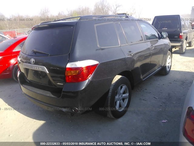 5TDJK3EH1AS015149 - 2010 TOYOTA HIGHLANDER SE BLACK photo 4