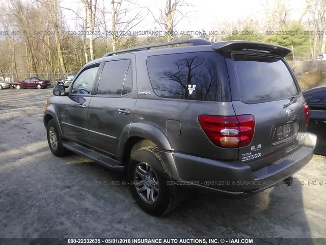 5TDBT48A44S212701 - 2004 TOYOTA SEQUOIA LIMITED GRAY photo 3