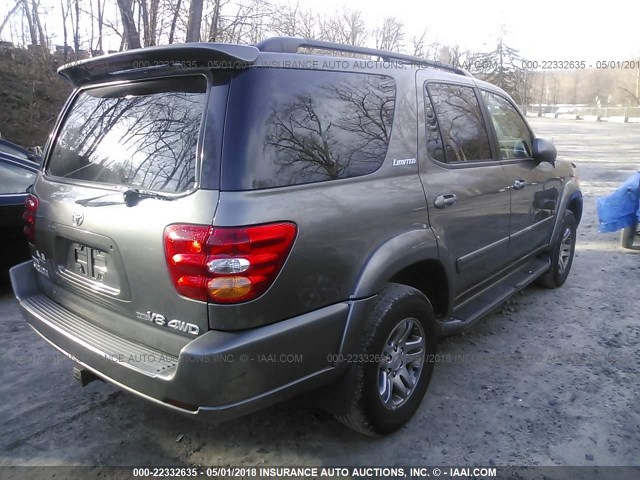 5TDBT48A44S212701 - 2004 TOYOTA SEQUOIA LIMITED GRAY photo 4