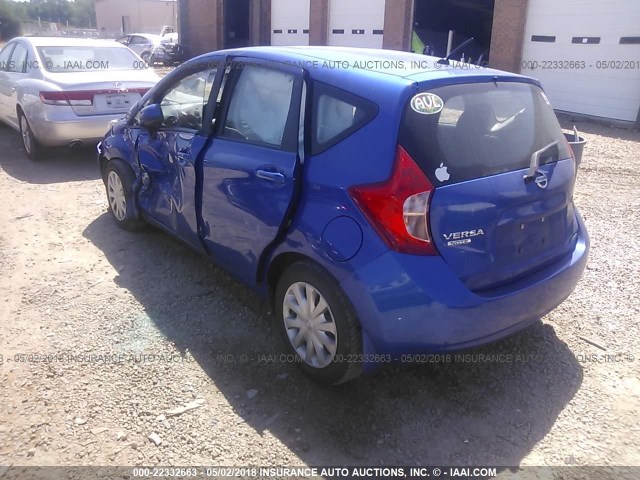 3N1CE2CP1EL396987 - 2014 NISSAN VERSA NOTE S/S PLUS/SV/SL BLUE photo 3