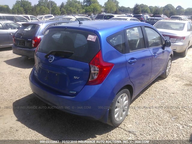 3N1CE2CP1EL396987 - 2014 NISSAN VERSA NOTE S/S PLUS/SV/SL BLUE photo 4