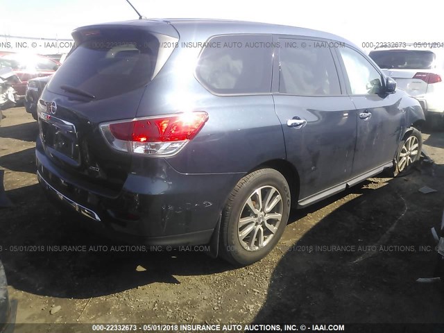 5N1AR2MM0EC719429 - 2014 NISSAN PATHFINDER S/SV/SL/PLATINUM 蓝色 照片 4
