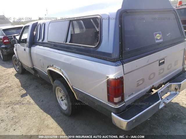 1B7GL26X3KS027156 - 1989 DODGE DAKOTA BLUE photo 3