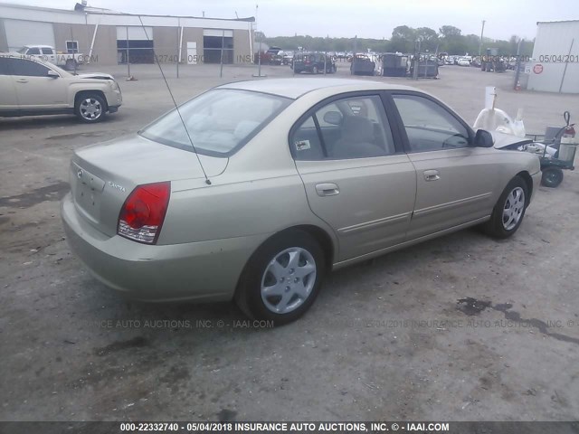 KMHDN46D65U939637 - 2005 HYUNDAI ELANTRA GLS/GT GOLD photo 4