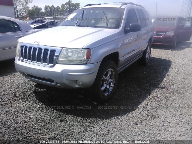 1J8GW68J24C110140 - 2004 JEEP GRAND CHEROKEE OVERLAND SILVER photo 2