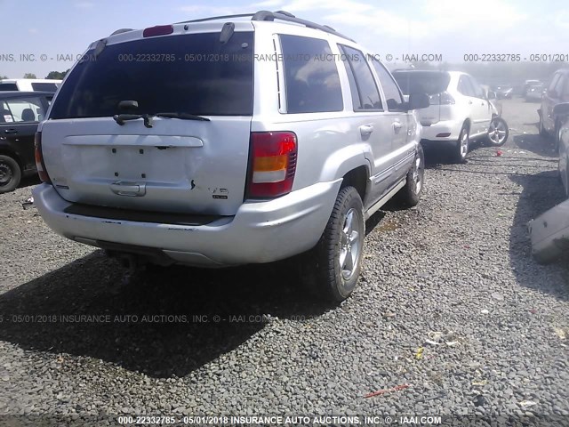 1J8GW68J24C110140 - 2004 JEEP GRAND CHEROKEE OVERLAND SILVER photo 4