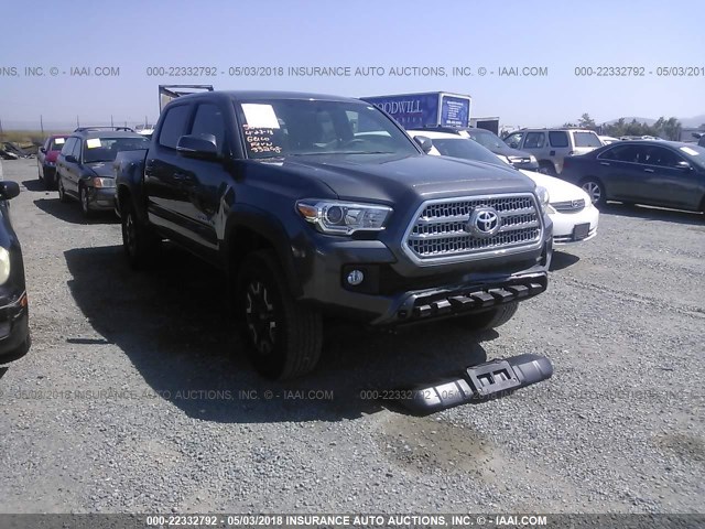 3TMAZ5CN3HM034909 - 2017 TOYOTA TACOMA DBL CAB/SR5/TRD SPORT/OR GRAY photo 1