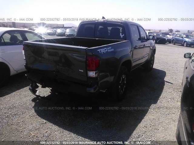 3TMAZ5CN3HM034909 - 2017 TOYOTA TACOMA DBL CAB/SR5/TRD SPORT/OR GRAY photo 4