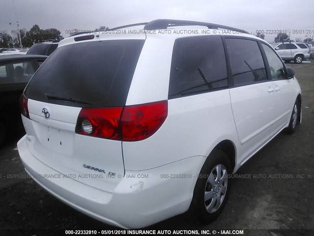 5TDZK23C68S216494 - 2008 TOYOTA SIENNA CE/LE WHITE photo 4