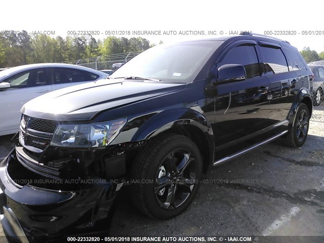 3C4PDCGB4JT257338 - 2018 DODGE JOURNEY CROSSROAD BLACK photo 2