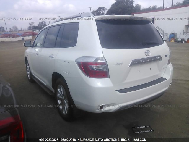 JTEEW44A282002763 - 2008 TOYOTA HIGHLANDER HYBRID LIMITED WHITE photo 3