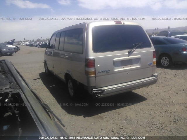 1FMDA31X3RZA91619 - 1994 FORD AEROSTAR TAN photo 3