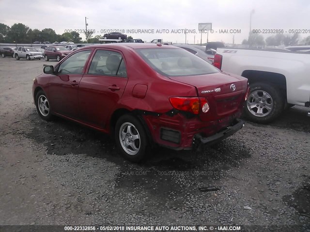 JTDBL40E19J032594 - 2009 TOYOTA COROLLA LE/XLE RED photo 3