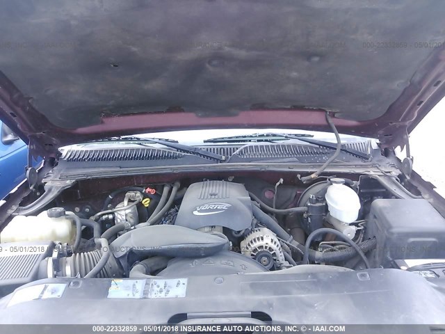 2GCEK19T031302237 - 2003 CHEVROLET SILVERADO K1500 MAROON photo 10