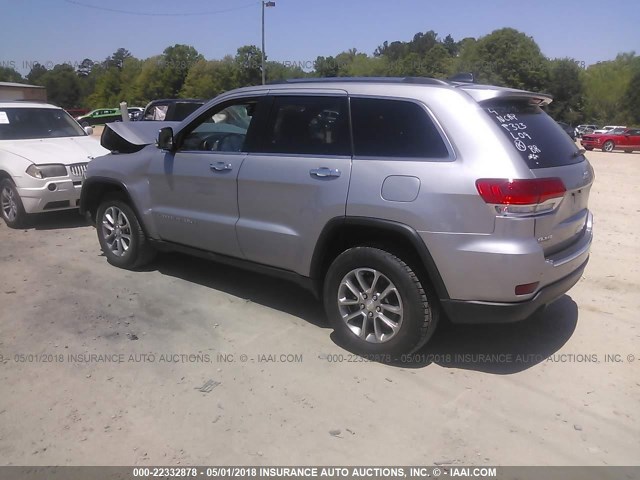 1C4RJFBG6EC310614 - 2014 JEEP GRAND CHEROKEE LIMITED SILVER photo 3