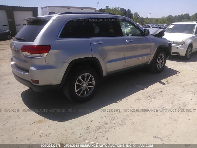 1C4RJFBG6EC310614 - 2014 JEEP GRAND CHEROKEE LIMITED SILVER photo 4