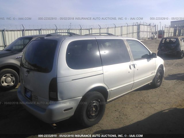 4N2ZN1117WD817549 - 1998 NISSAN QUEST XE/GXE/GLE SILVER photo 4