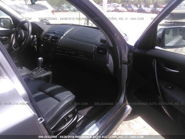 WBXPC93417WF10315 - 2007 BMW X3 3.0SI GRAY photo 5