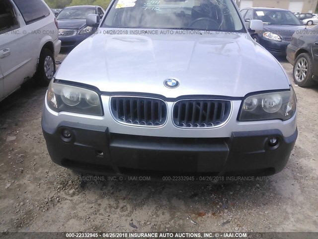 WBXPC93417WF10315 - 2007 BMW X3 3.0SI GRAY photo 6