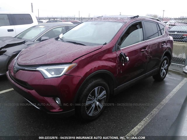 2T3WFREV3JW409978 - 2018 TOYOTA RAV4 ADVENTURE/XLE RED photo 2