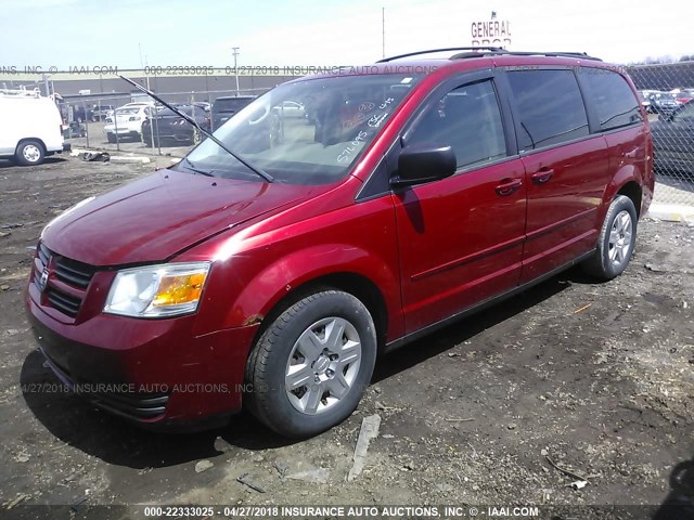 2D8HN44E29R576095 - 2009 DODGE GRAND CARAVAN SE RED photo 2