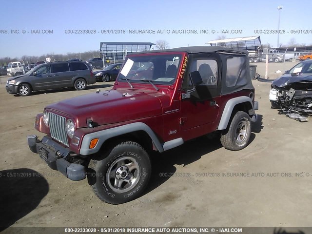 1J4FY29P1XP477417 - 1999 JEEP WRANGLER / TJ SE RED photo 2