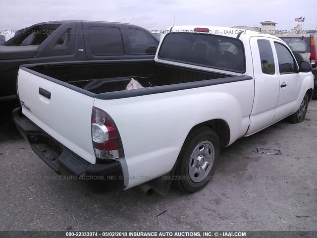 5TFTX4CN1FX054530 - 2015 TOYOTA TACOMA ACCESS CAB WHITE photo 4