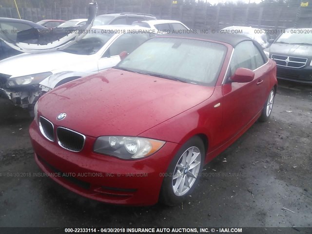 WBAUL7C58BVM79439 - 2011 BMW 128 I RED photo 2