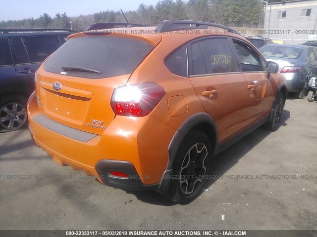 JF2GPAGC9E8289213 - 2014 SUBARU XV CROSSTREK 2.0 LIMITED ORANGE photo 4