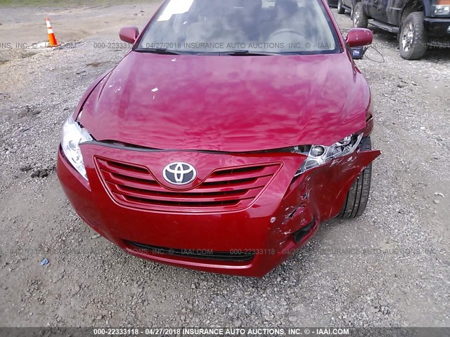 JTNBE46K373013100 - 2007 TOYOTA CAMRY NEW GENERAT CE/LE/XLE/SE RED photo 6