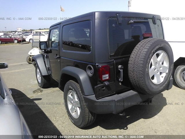 1C4AJWAG3EL176255 - 2014 JEEP WRANGLER SPORT BLACK photo 3