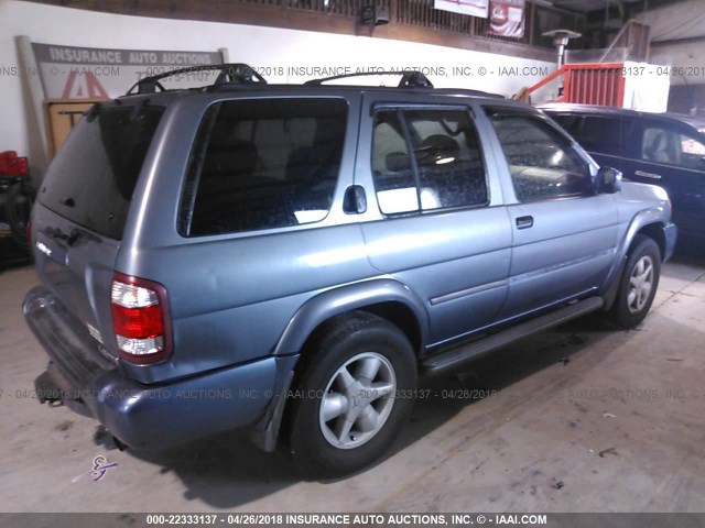 JN8DR07X61W512164 - 2001 NISSAN PATHFINDER LE/SE/XE BLUE photo 4