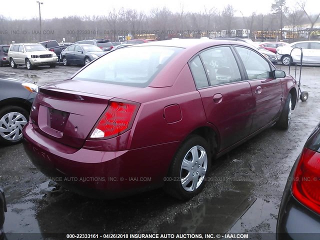 1G8AJ52F34Z174463 - 2004 SATURN ION LEVEL 2 RED photo 4