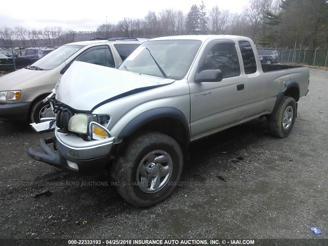 5TEWM72N44Z353234 - 2004 TOYOTA TACOMA XTRACAB SILVER photo 2