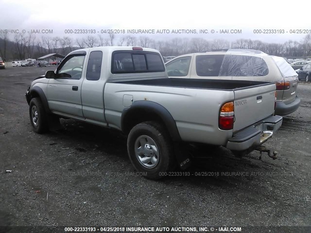 5TEWM72N44Z353234 - 2004 TOYOTA TACOMA XTRACAB SILVER photo 3