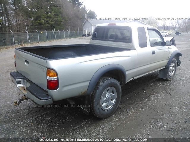 5TEWM72N44Z353234 - 2004 TOYOTA TACOMA XTRACAB SILVER photo 4