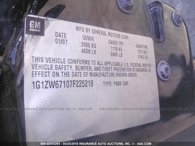 1G1ZW67107F225218 - 2007 CHEVROLET MALIBU MAXX SS 黑色 照片 9